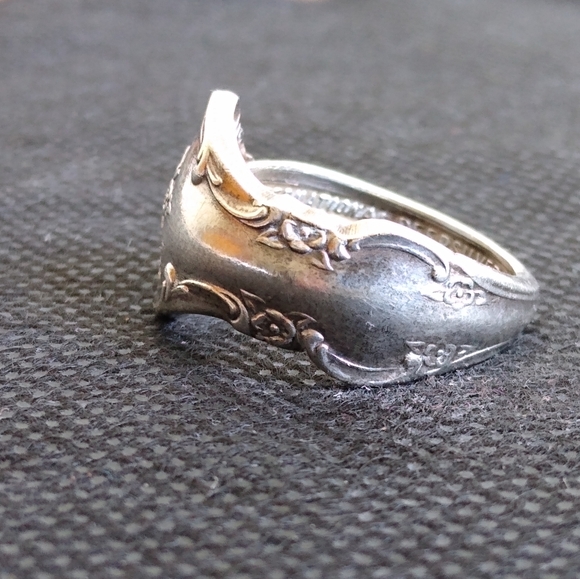 VTG International Silver plated floral Spoon Ring - Picture 6 of 8